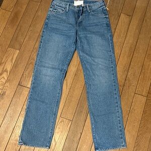 Mother Snacks Blue Straight-Leg Jeans